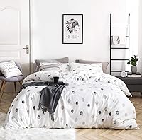 Vista 8 de Susybao - Juego de funda de plumón de 3 piezas 100 % algodón natural. Tamaño King Queen Juego de ropa de cama estampada en colores. 1 funda