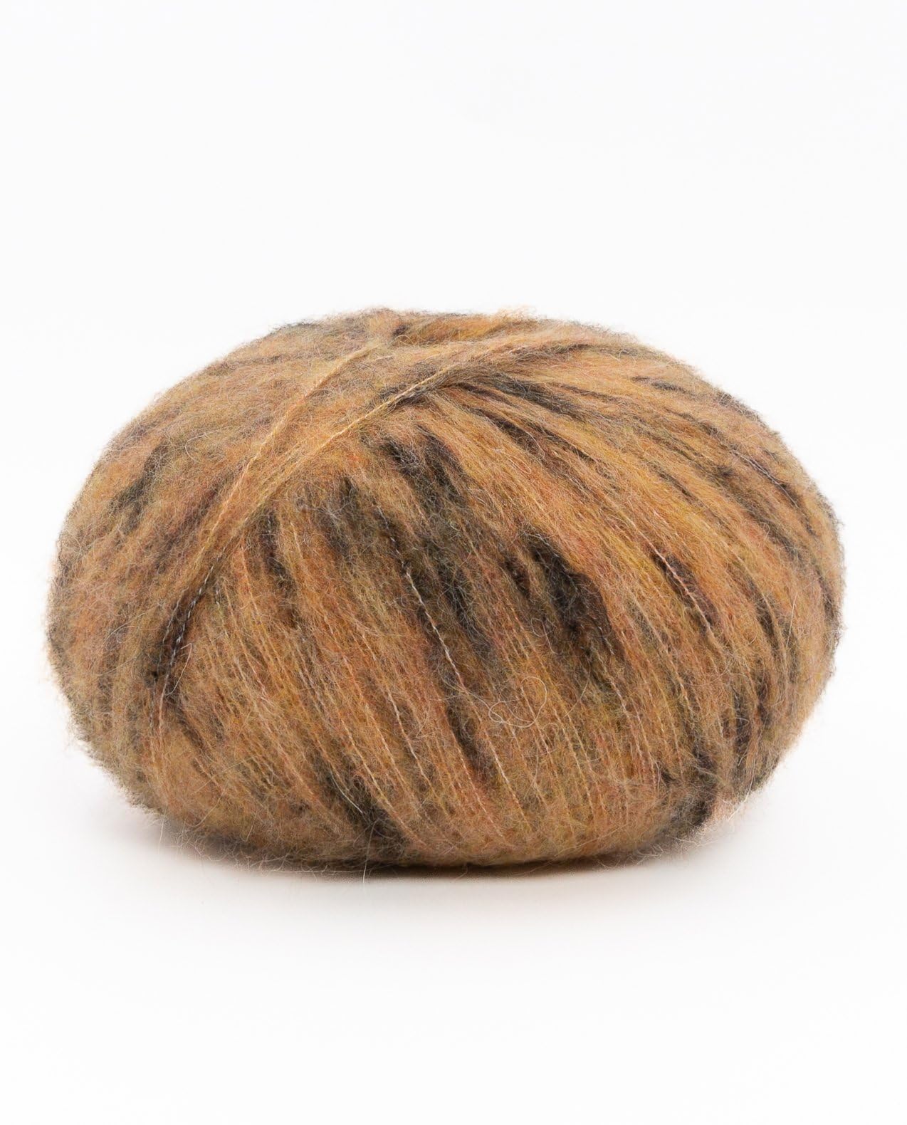 Phildar Phil Léo Concept Wolle zum Häkeln und Stricken – 17 % Polyamid, 2 % Elastan, 10 % Kid Mohair, 71 % Wolle (Merino) – Nadel Nr. 6 – Farbe Braun