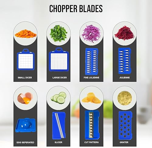 Miniatura 3 de Cortador de verduras, 16 en 1 profesional de mandolina para cocina, cortador multifuncional de alimentos para cebolla, papa, tomate, verduras con 8