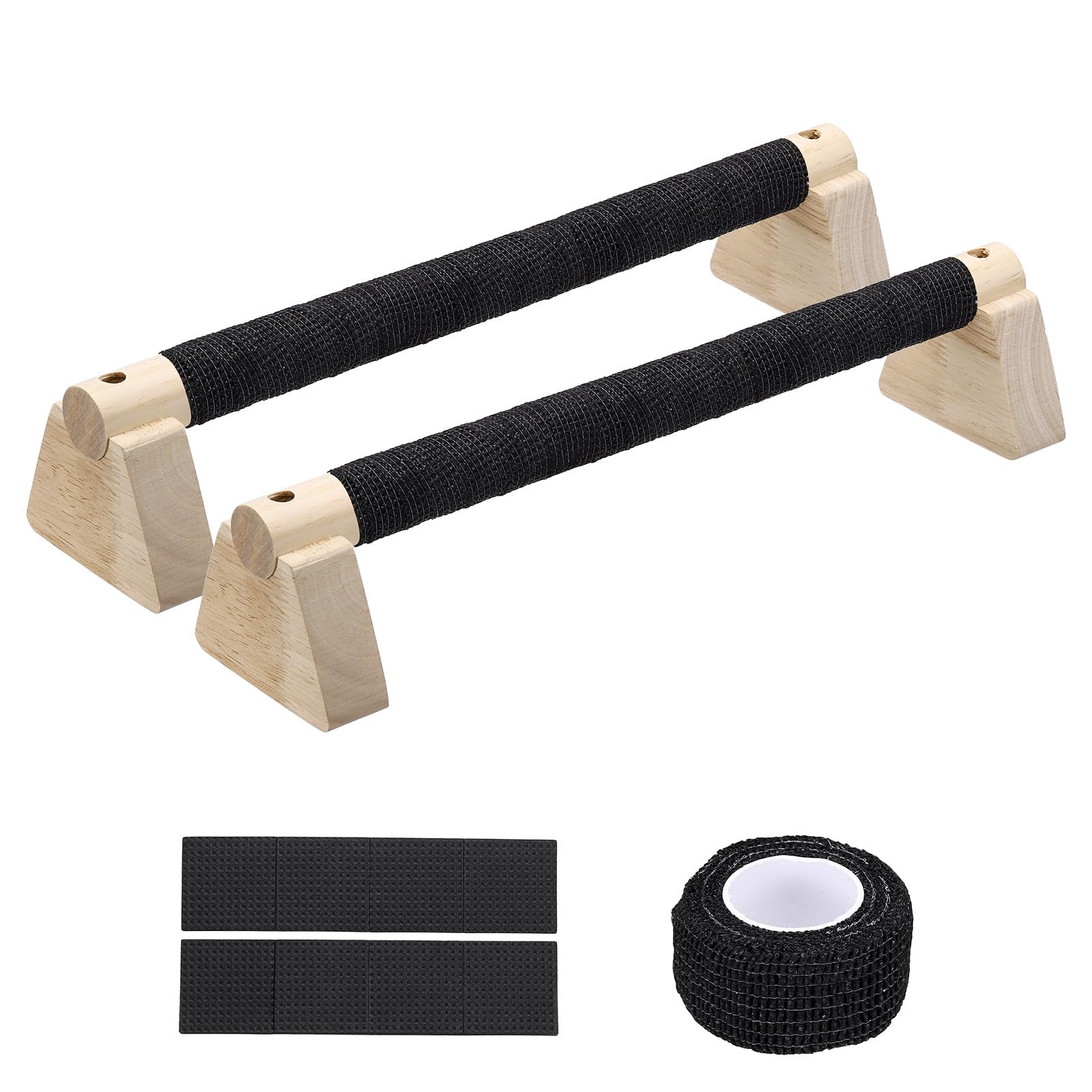 PATIKIL Push Up Bars, Wooden Parallettes Bars, 2Pcs 40cm Wooden Push Up Handle with Non-Slip Base and Grip for Strength Training Planks Calisthenics Equipment