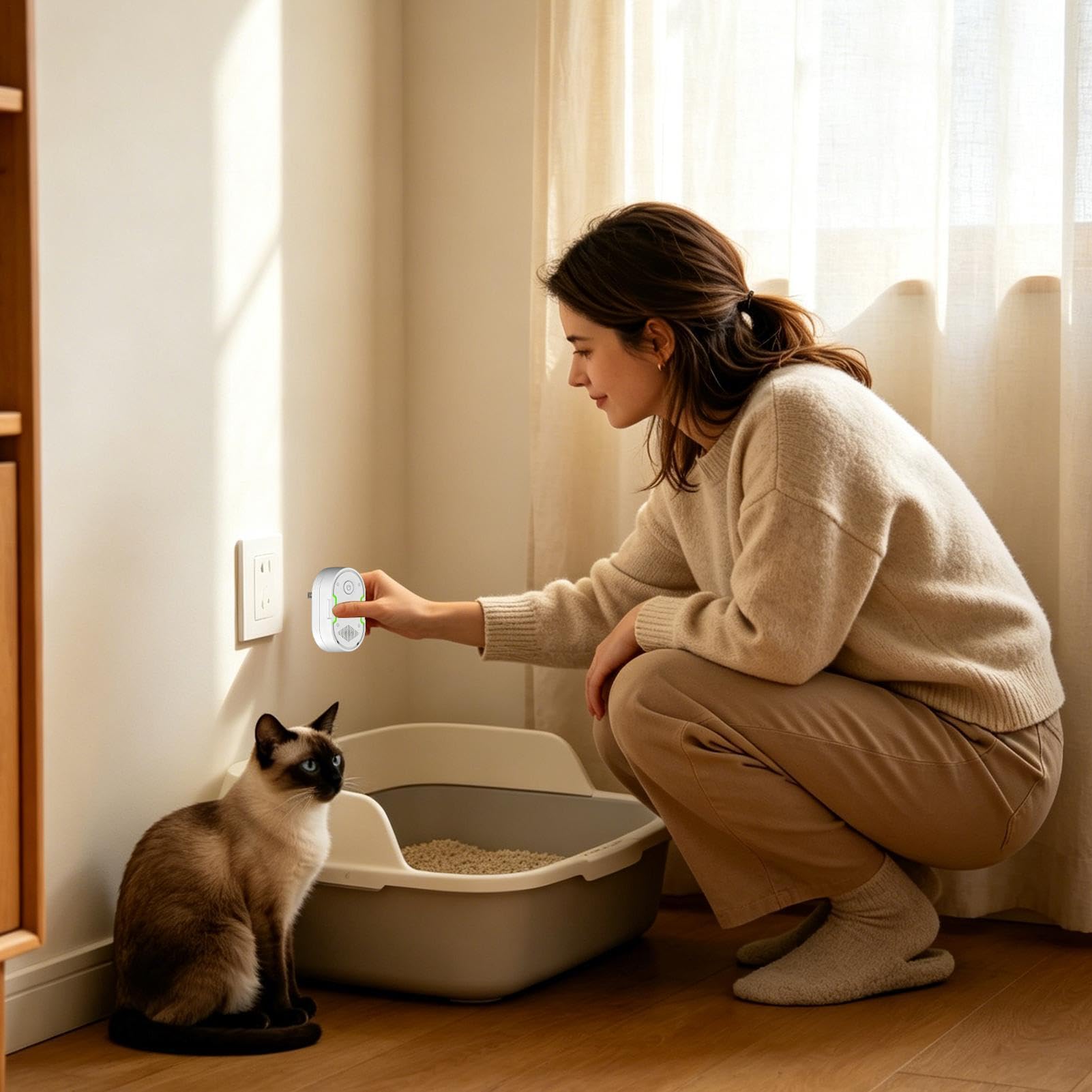 Desodorante para de purificador enchufable inteligente contra el olor a de | ambientador para de gato Para hogar oficina balcón dormitorio salón apartamento