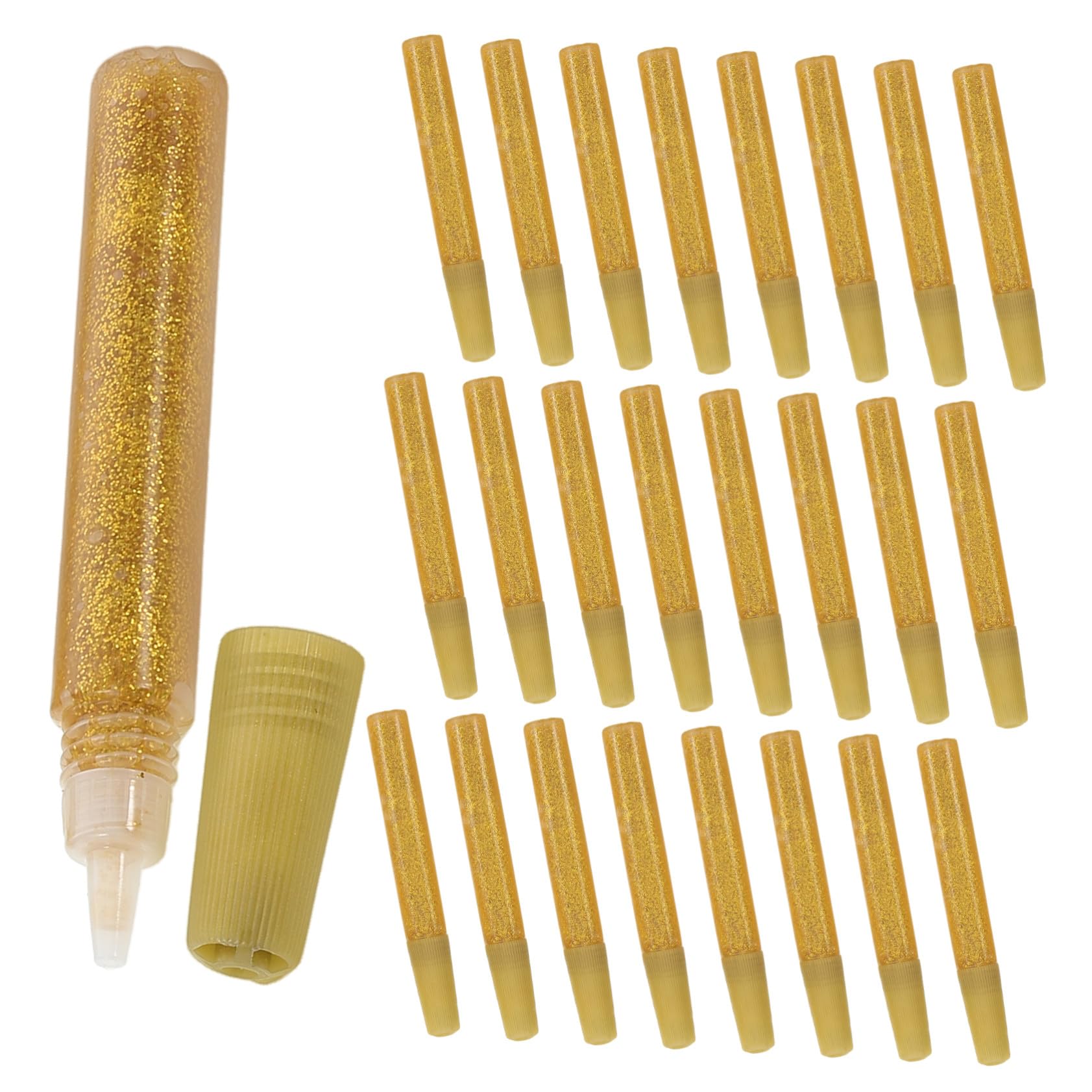 Uonlytech 50 Stück Gold Glitzerkleberstifte mit Glänzendem Effekt Vielseitiger Bastelkleber für Malerei und Kleben für Kinder und Kreative Selbstgemacht Kunstprojekte