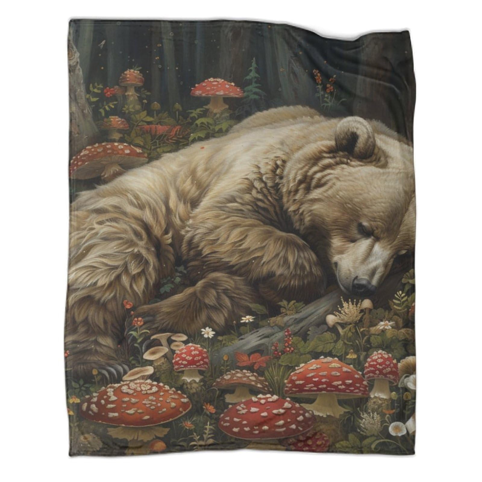 Couverture ours marron moelleuse 127x152 cm pour lit et salon
