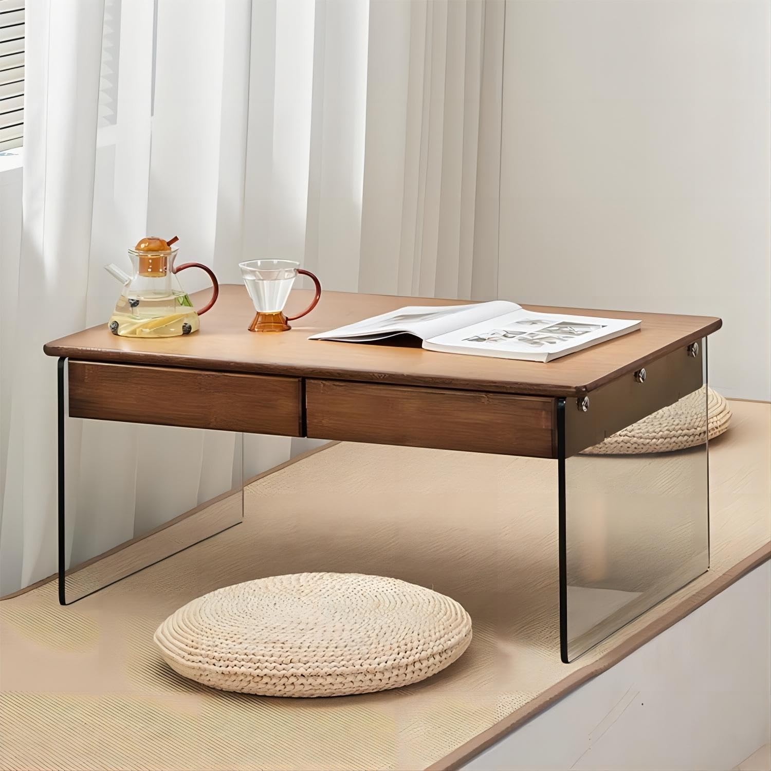 Petite table à thé pour s'asseoir au sol pour rituel et yoga