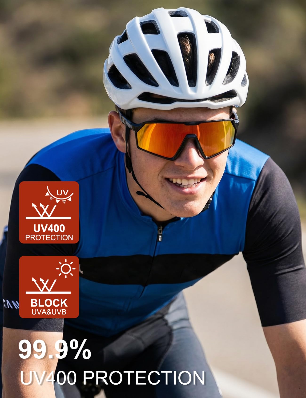 OULAIQI Gafas de sol deportivas ligeras para hombres y mujeres, UV400, lentes de sol de ciclismo para béisbol, correr, ciclismo, deportes al aire libre