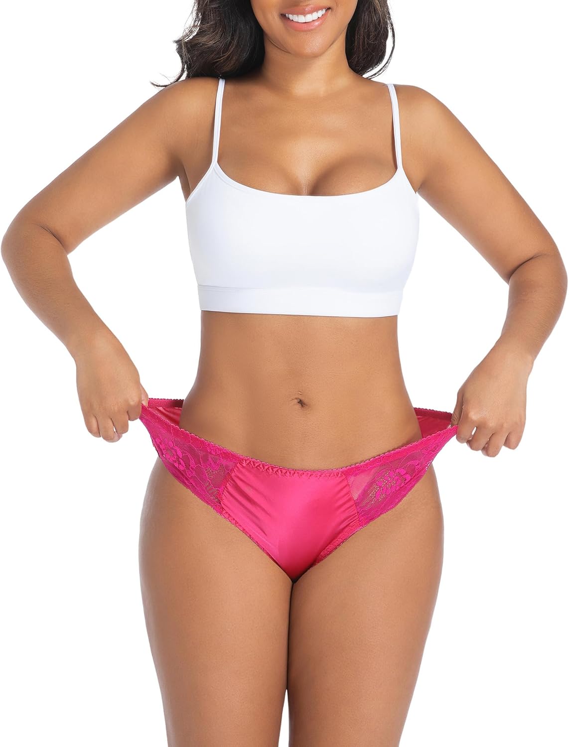 Silk Panties for Women Lace Sexy Cheeky Classic Underwear Lightweight,Smooth Briefs Casual Wear - Image 4