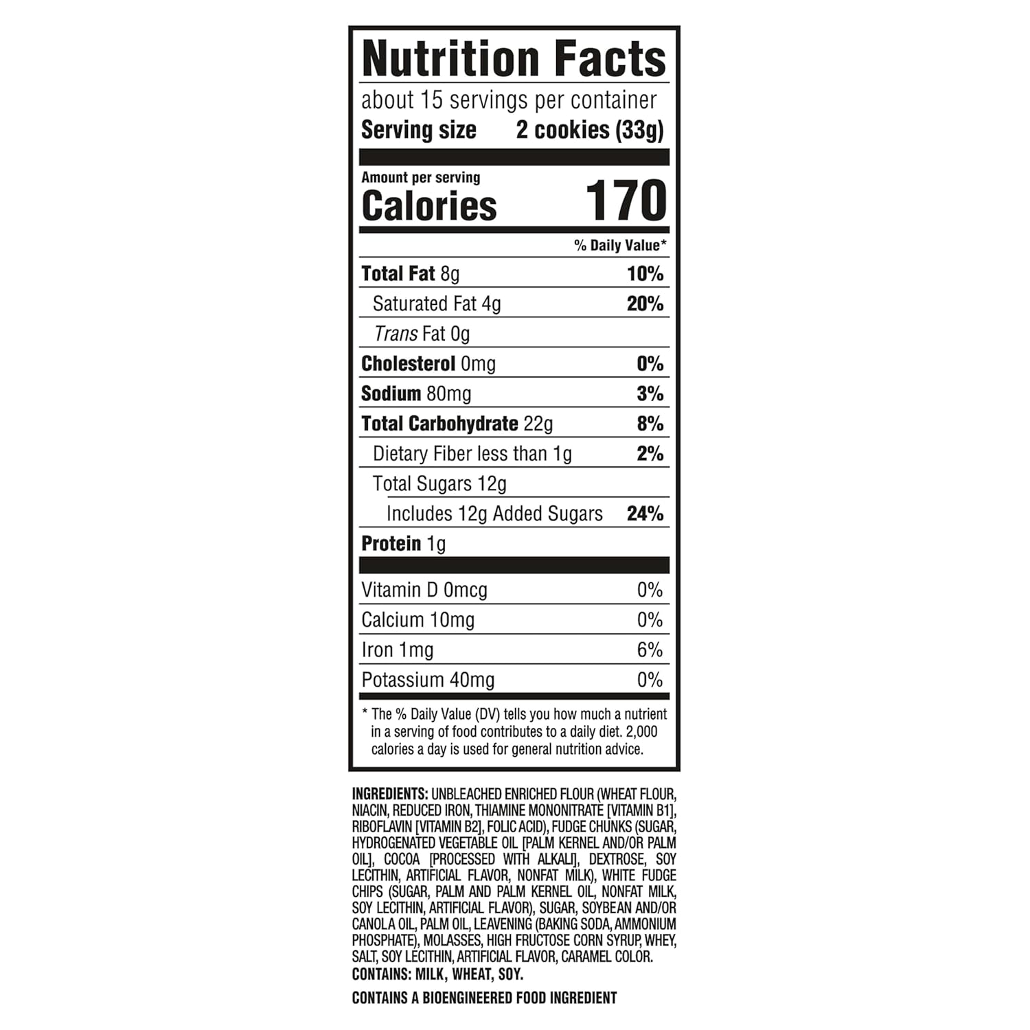 CHIPS AHOY! Crunchy White Fudge Chocolate Chunky Fudgy Chocolate Chip Cookies, Family Size, 12-18 oz Packs