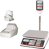 Vista 1 de TVP-60P Báscula de cálculo de precios con pantalla de poste, LbOzkg, capacidad de 60 libras, legibilidad de 0.01 libras, NTEP Legal para el comercio