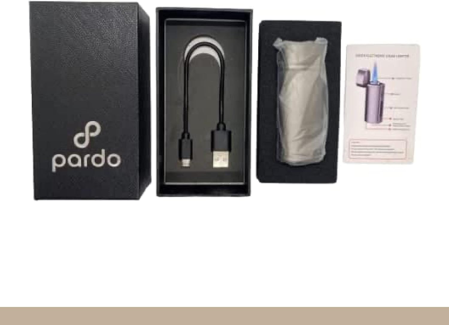 Pardo Cigar Torch Lighter - Electric Lighters Rechargeable - Triple Jet Flame, Refillable Butane Torch Lighter - Windproof, Adjustable Flame - Micro USB Charging, Ideal Gift for Men - Red