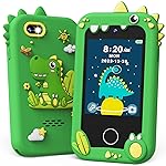 KOKODI Kids Smart Phone Toys, Touchscreen HD Dual Camera Cell Phone for Kids, Birthday Gifts Dinosaur Child Play Phone for Boys 3-10, Travel Preschool Learning Toy (Green)