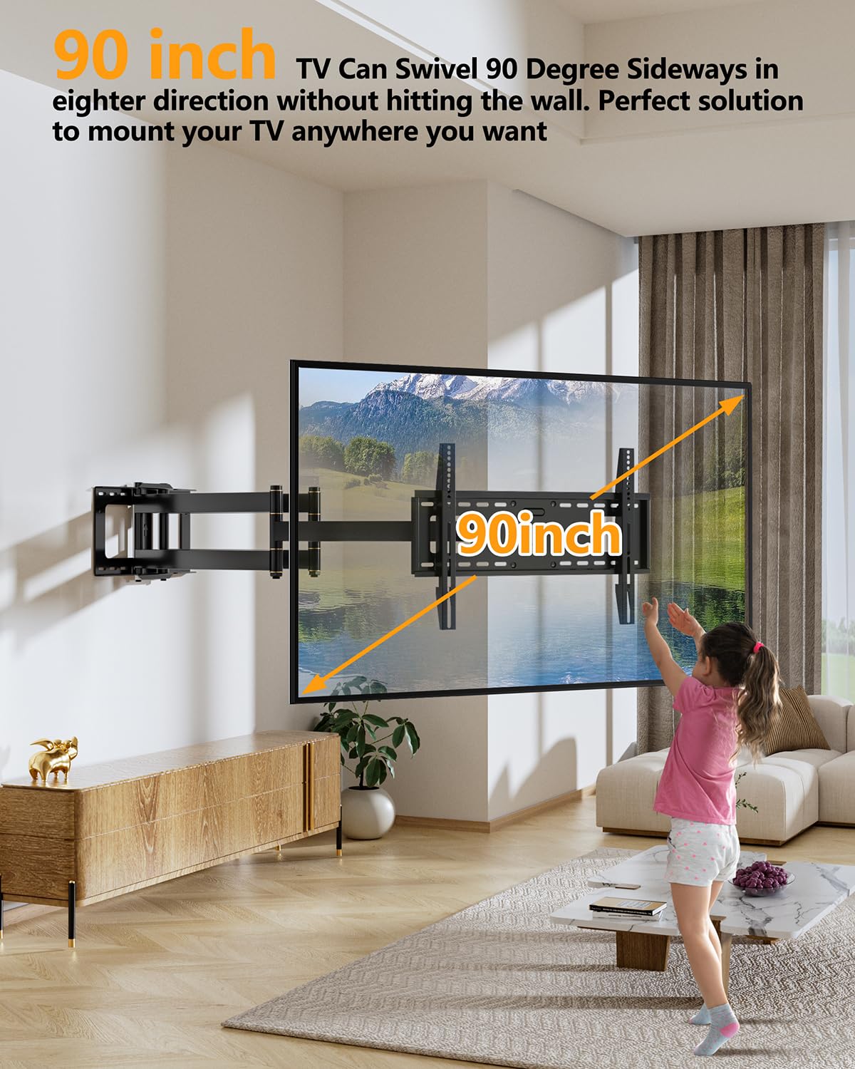 Support TV Sur Pied Perlegear Pour écrans 32-86 Pouces Jusqu'à 60 Kg - Pied Ajustable Avec Panneau Perforé Et Rotation