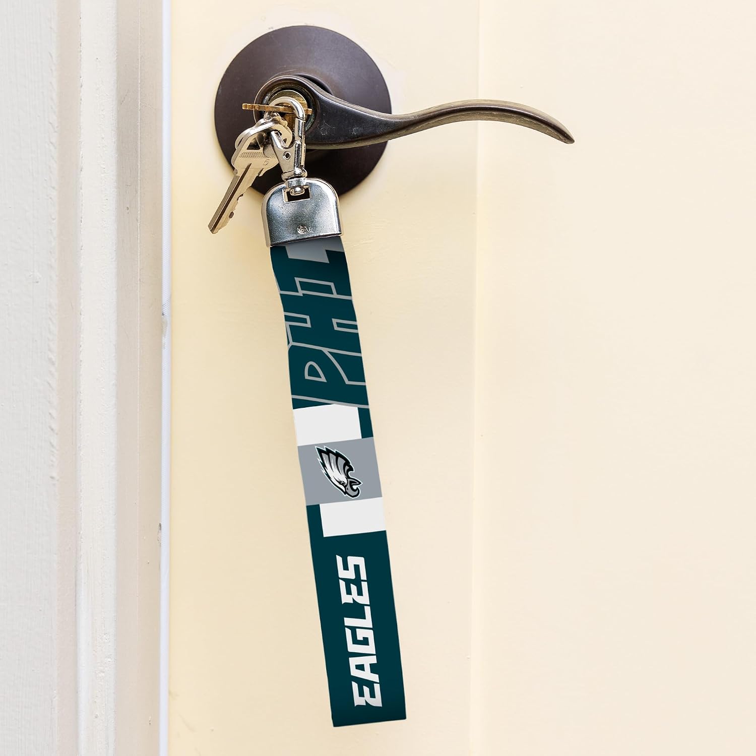 Rico Industries NFL Football Standard Wrist Lanyard Key Chain, Cute Wristlet Strap Holder for Car Keys ID Badges Card Wallet