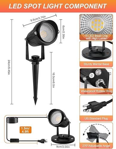 Miniatura 2 de Foco LED para exteriores del atardecer al amanecer, iluminación de paisaje al aire libre con sensor de fotocélula, luces blancas cálidas de 3000 K