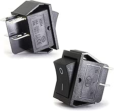 Magic&shell 2-Pack Rocker Power Switch 16A 250V AC 4 Pin 2 Position ON/Off Power Switch DPST Black Button - coolthings.us