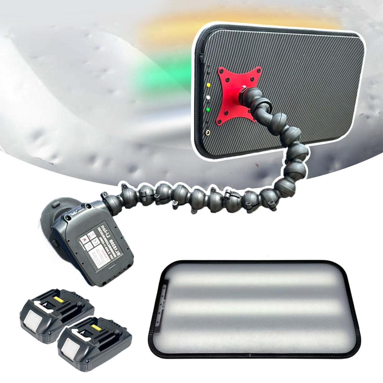 KJZQXYX PDR Light, Paintless Dent Repair Tool, LED Circuit Board Inspection Light, Car Dent Repair Inspection Light,3 Strips Line Board,9 Colors