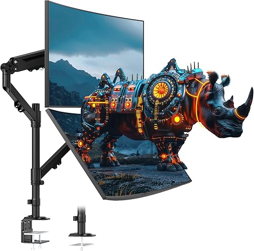Soporte de monitor doble para 17 a 40 pulgadas, soporta hasta 26.4 libras, brazos de escritorio para 2 monitores de colocación verticalparalela, con