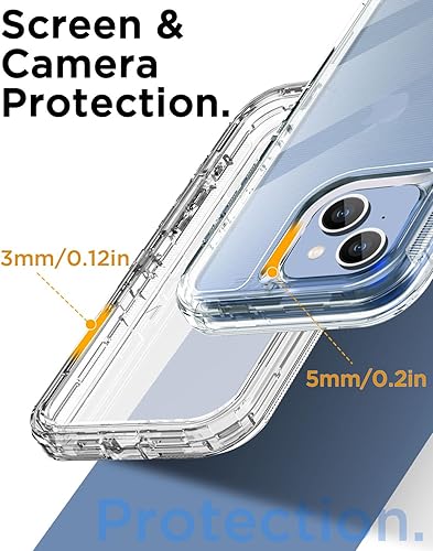 Miniatura 6 de AICase Funda transparente para iPhone 15, resistente y duradera de 3 capas no amarillenta protección contra caídas de grado militar a prueba de