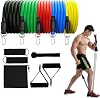 Resistance Tubes, 11 Pcs Resistance Bands Set Men Women with Foam Handles, Ankle Straps, Door Anchor Exercise Band, Up to 150LB, Gym Bands, Exercise Equipment for Fitness, Strength, Yoga, Home, Physio