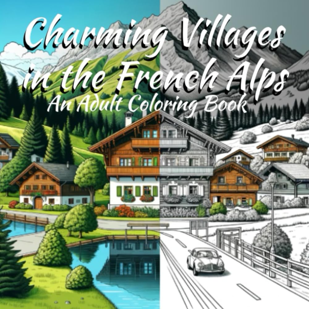 Charming Villages in the French Alps: An Adult Coloring Book