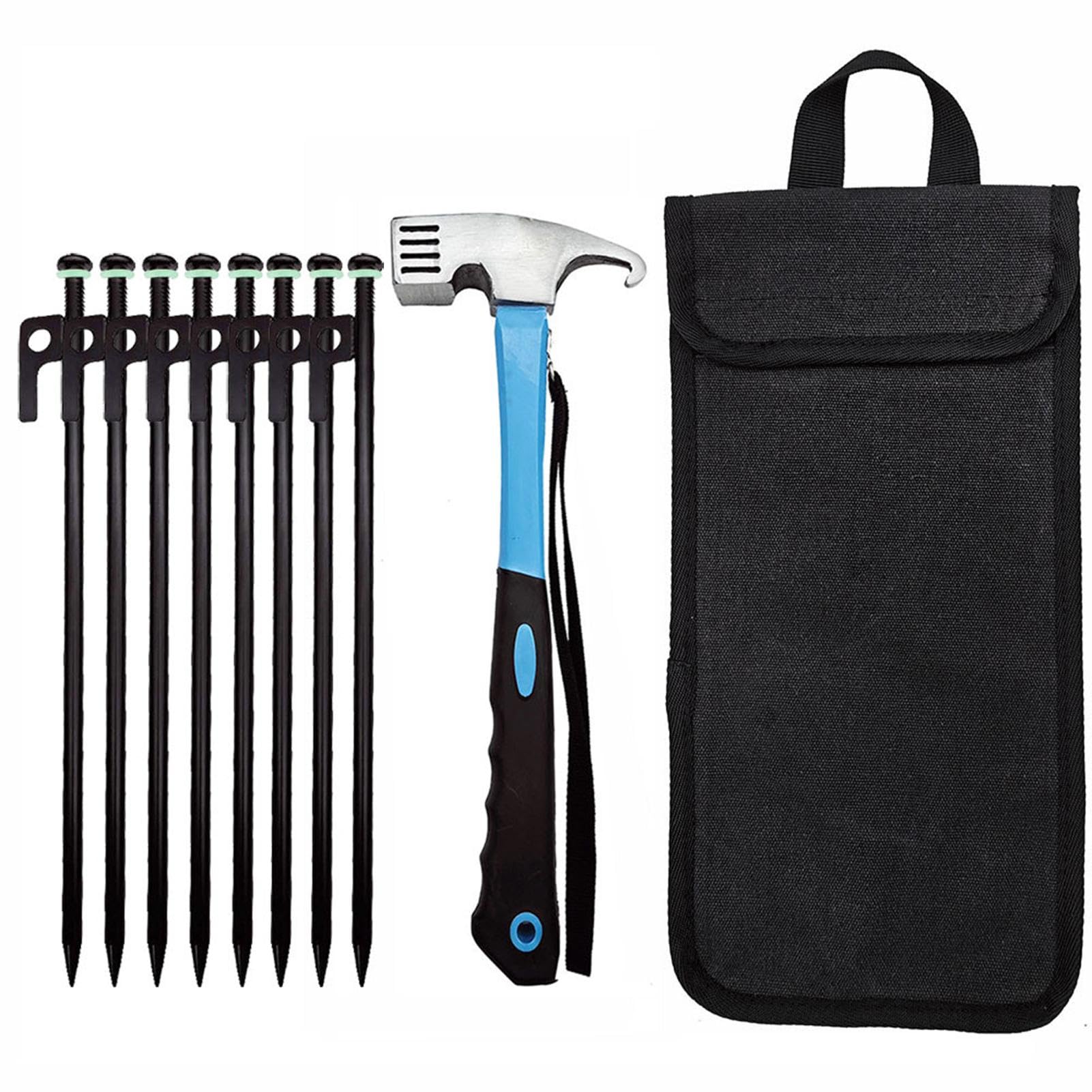 Campingzelt-Nägel, winddicht, Bodenanker und Hammer, 30 cm, Heringe zur sicheren Sicherung von Campingausrüstung, Wandern, Rucksackreisen, Picknick, Angelzubehör