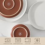 MALACASA Modern Ceramic 24-Piece Dinnerware Set for 8 Stoneware Kitchen Plates, Microwave and Dishwasher Safe, White, Tara Series