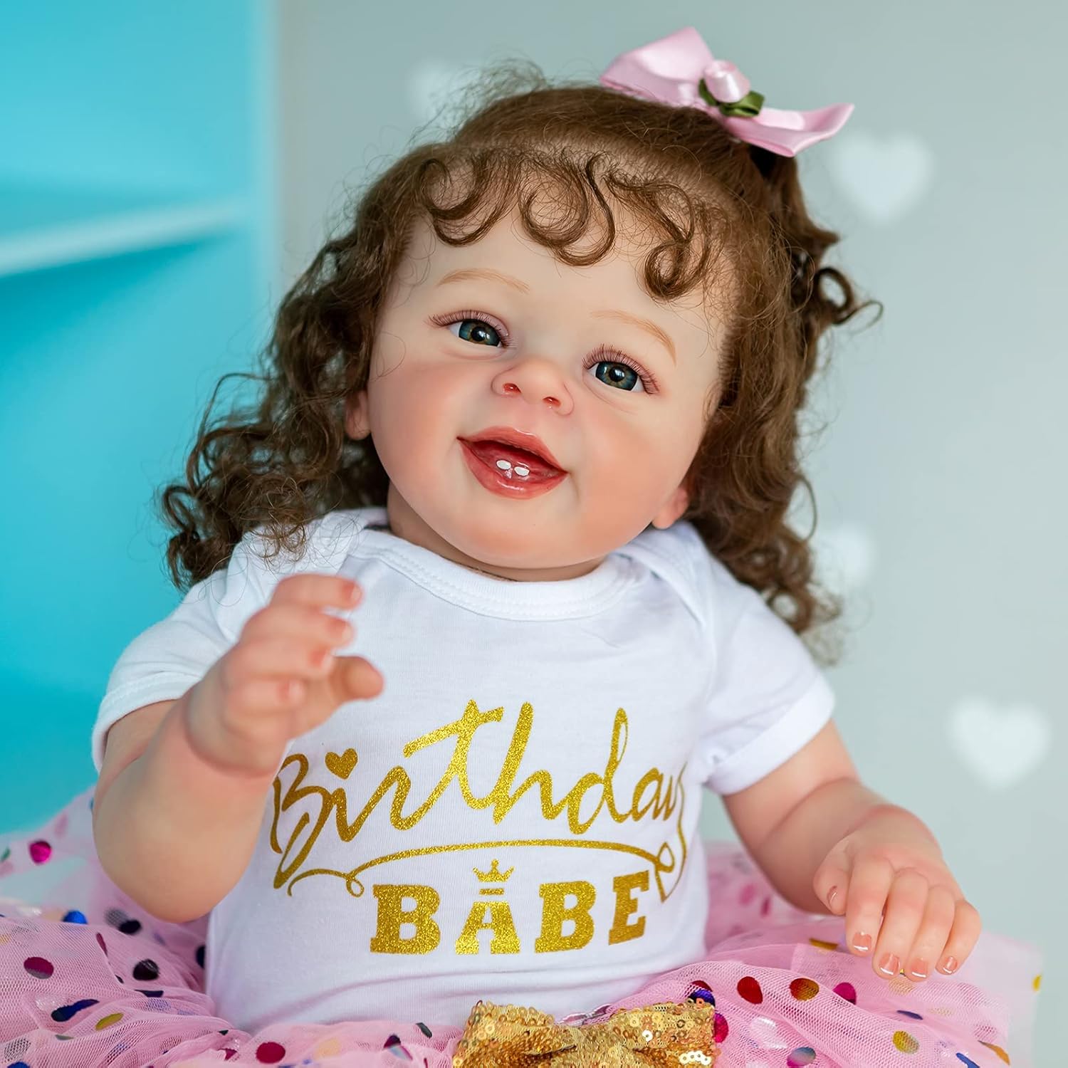Pinky Reborn Realistic Reborn Toddler Dolls Girls 24 Inch Newborn Baby Dolls Soft Silicone Doll Toy for Kids 3+