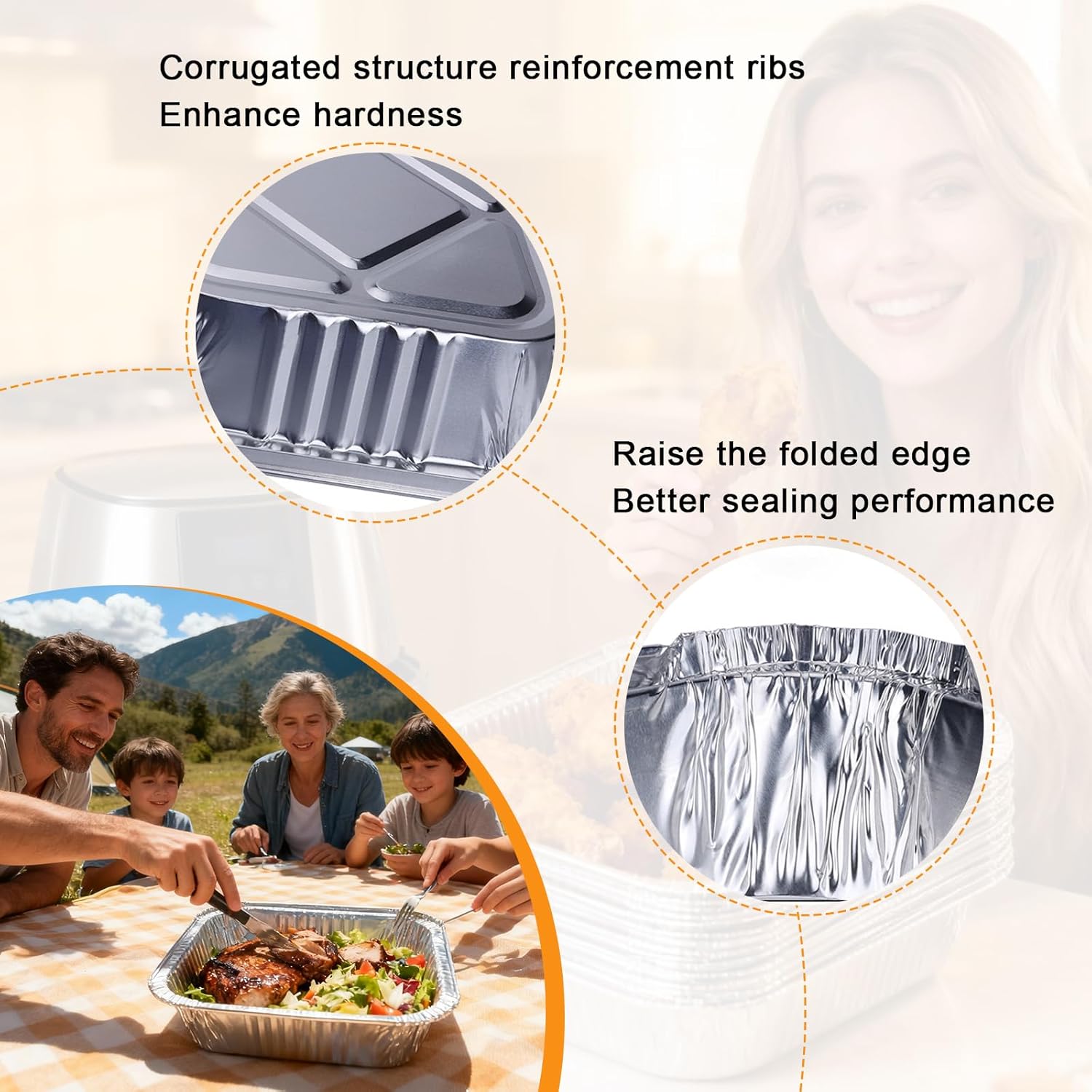 8x8 Baking Pan with Lids, 25-Pack Disposable Aluminum Foil Pans, Heavy-Duty Square Cake Pans & Meal Prep Containers for Baking, Catering, Grilling & Food Storage