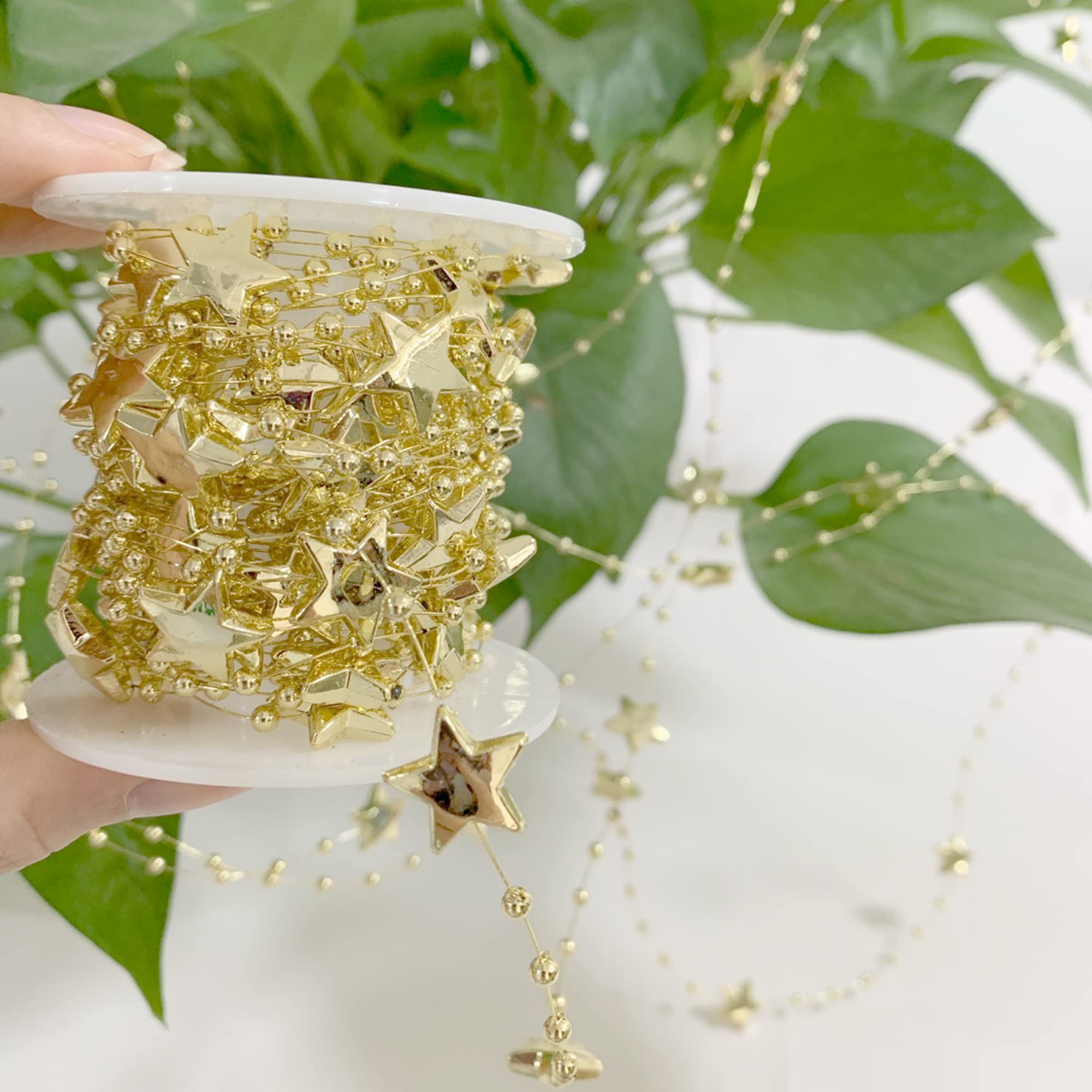 Ghirlanda Di Perline Di Cristallo 10m - Iridescente, Per Decorazioni Matrimonio, Feste, Fai Da Te - Foto 14