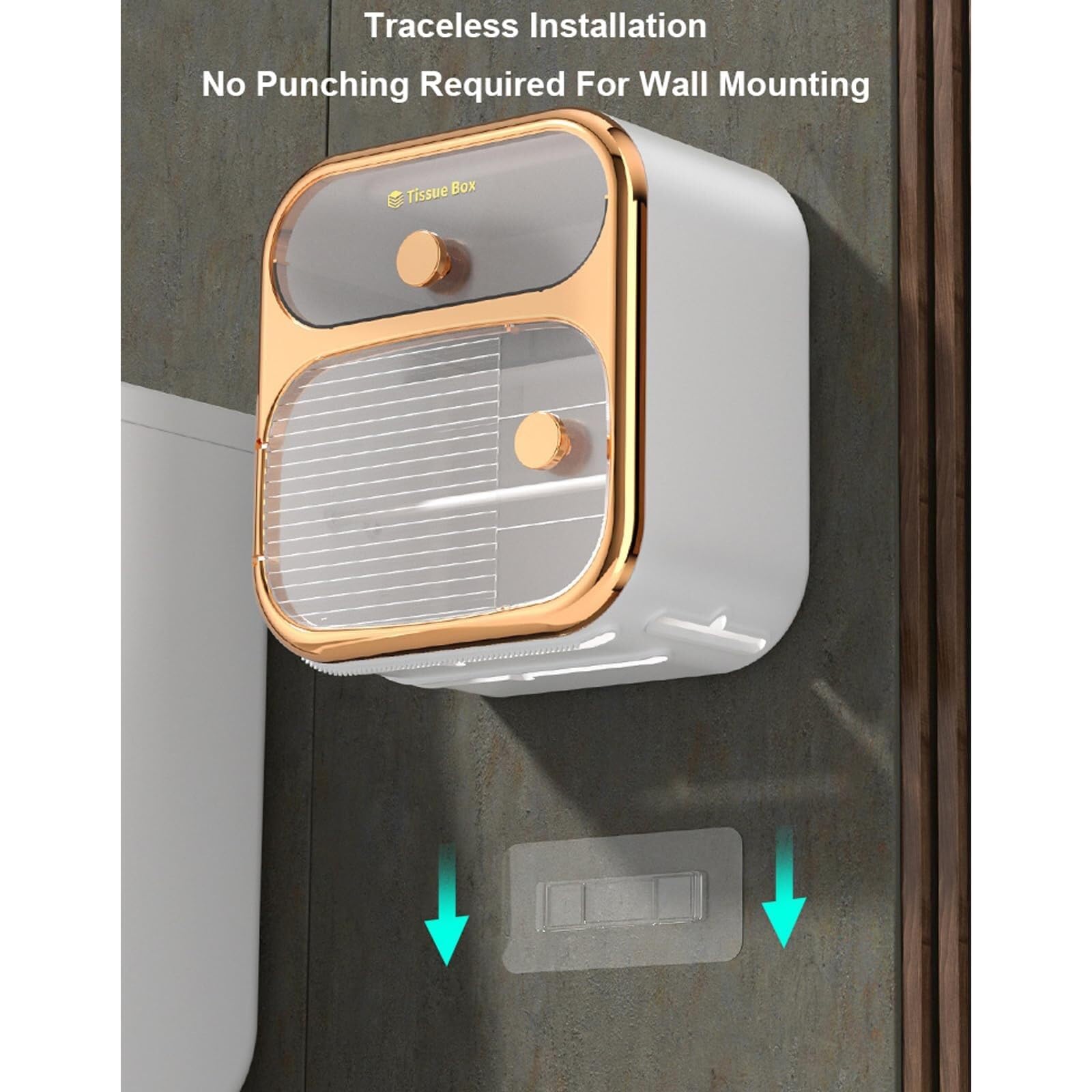 Dispensador de toallas de papel de doble capa con cajón de almacenamiento, dispensador comercial de papel higiénico, soporte para toallas de papel de montaje en pared para baño (verde)