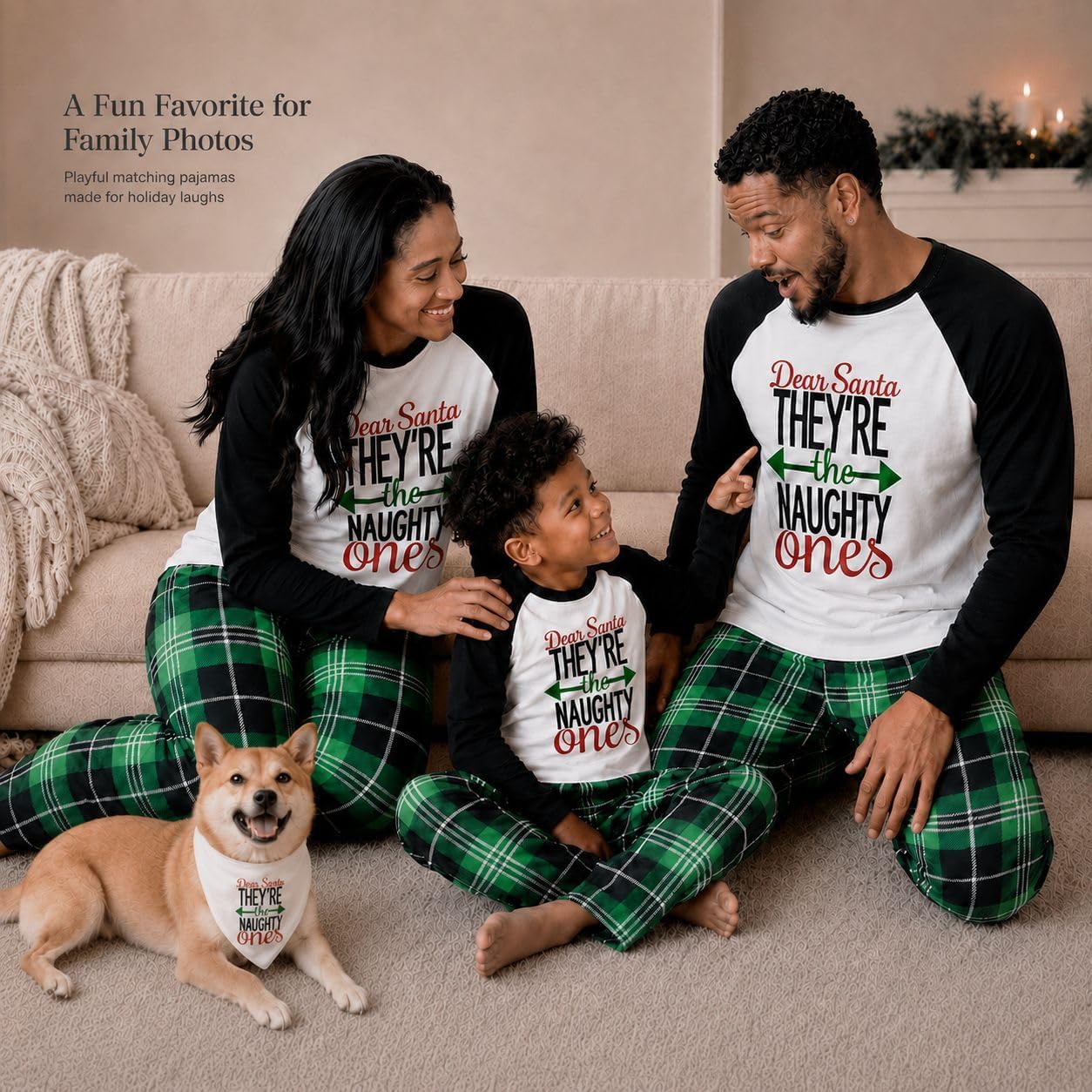 IFFEI Family Christmas Pajamas Matching Sets with Graphic Tops and Pockets