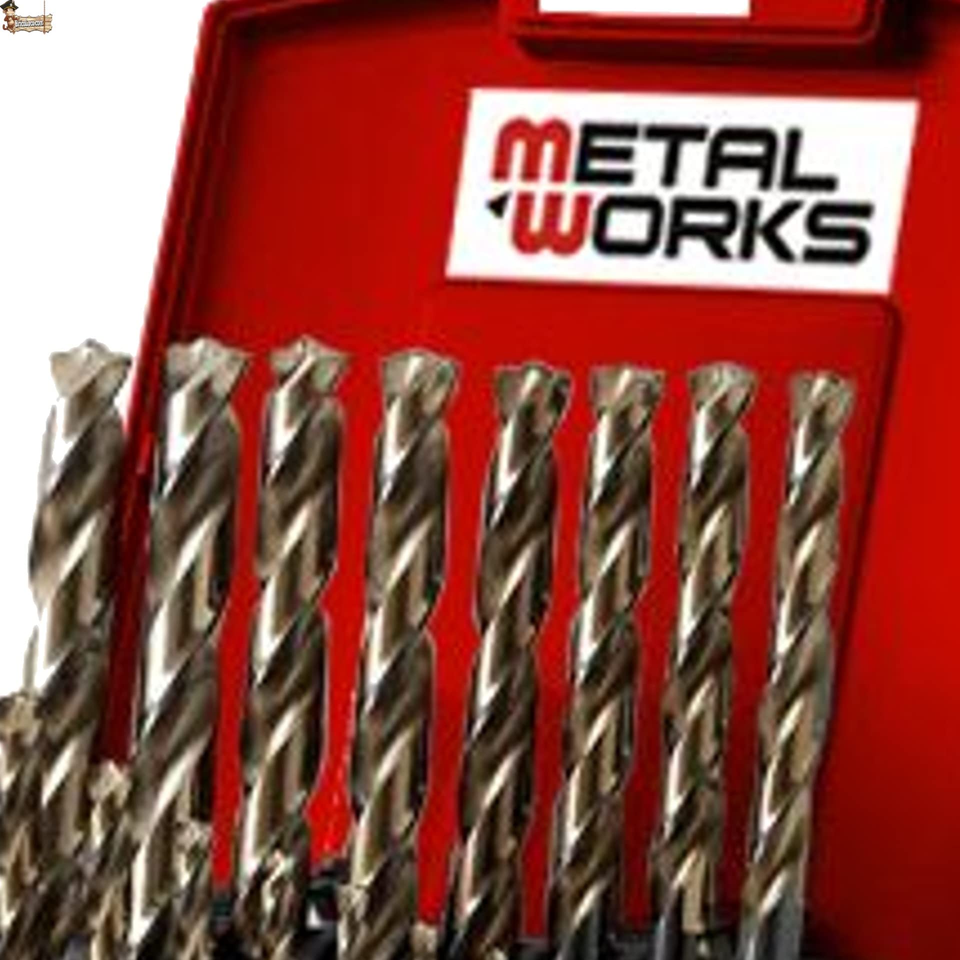 BricoLoco.com Kit estuche Brocas metal acero rápido HSS-G. Juego 19 brocas mango cilíndrico antideslizante. Autocentradora. Ángulo corte 135º. Alto rendimiento industrial. (19 BROCAS (1-10x0,50))