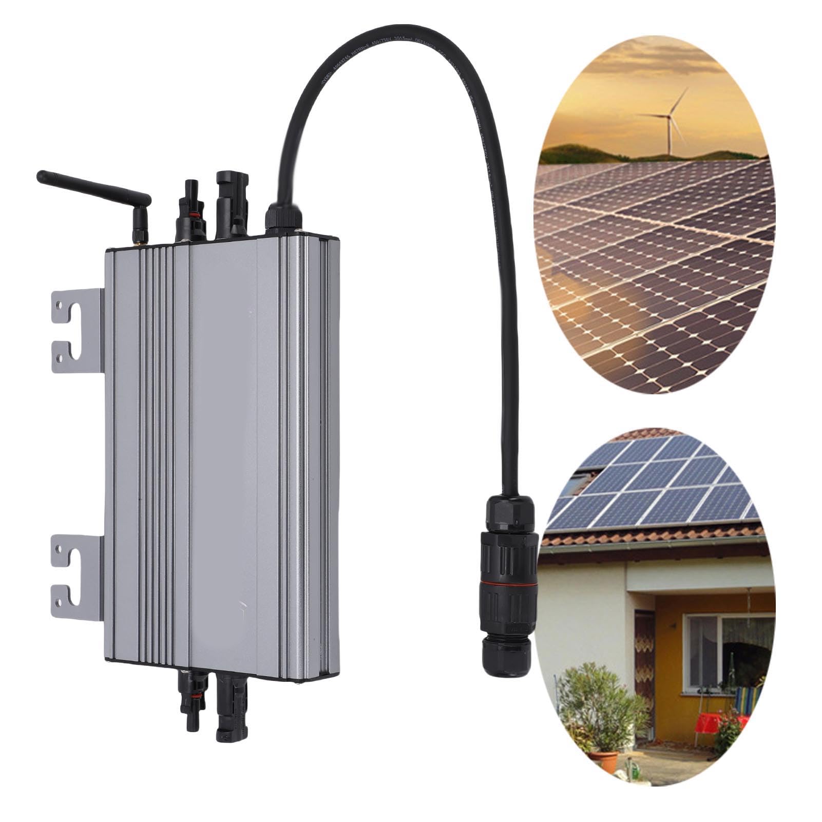 Solar Grid Tie Wechselrichter 1000W mit WiFi, DC 20V auf 60V PV Module oder DC 36V/48V Batterie Eingang MPPT Mikro Wechselrichter, AC 180V auf 265V Ausgang IP65 Wasserdicht App Überwachung
