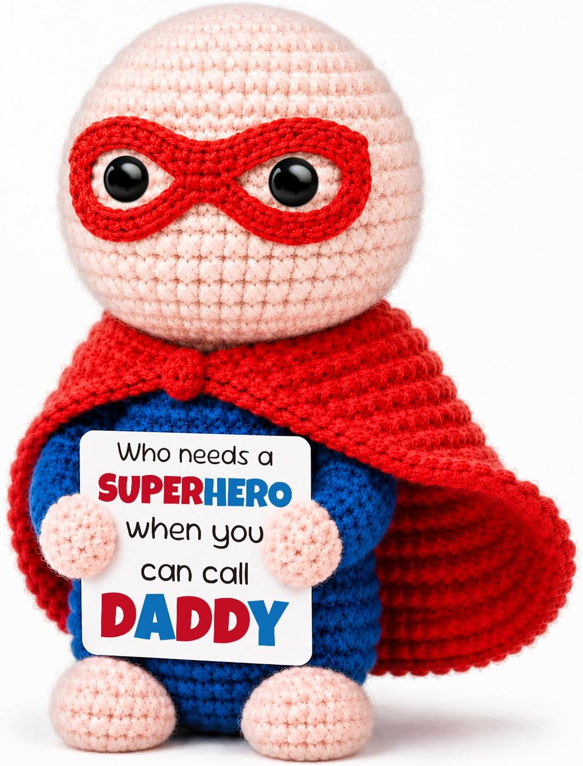 Busy Gaming Life Fathers Day Birthday Dad Gifts from Daughter Son, Crochet Superhero Gift for Father from Kids,Step Best Bonus Dad Father in Law Daddy,Daddy Office Desk Accessories