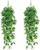 LOMOHOO 2pcs Artificial Plants,Fake Hanging Ivy Vine Wall Hanging Plants,Fake Ivy Leaves Decoration for Indoors,Greenery Vines for Home Garden Room Wedding Decorations3.6ft