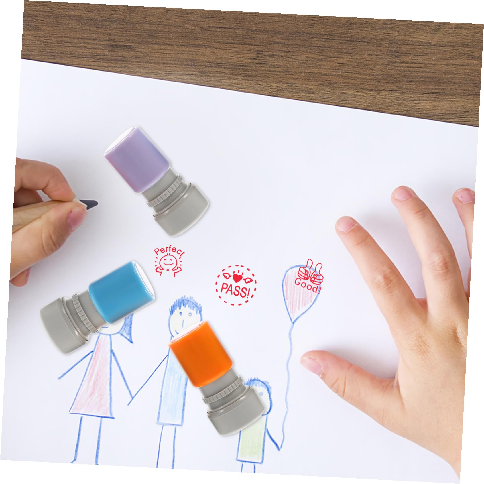 NUOBESTY 18pezzi Timbri Per Insegnanti Motivazionali Timbri Autoinchiostranti Per Inglese Per Scuole e Attività Didattiche Design e Accattivante Per