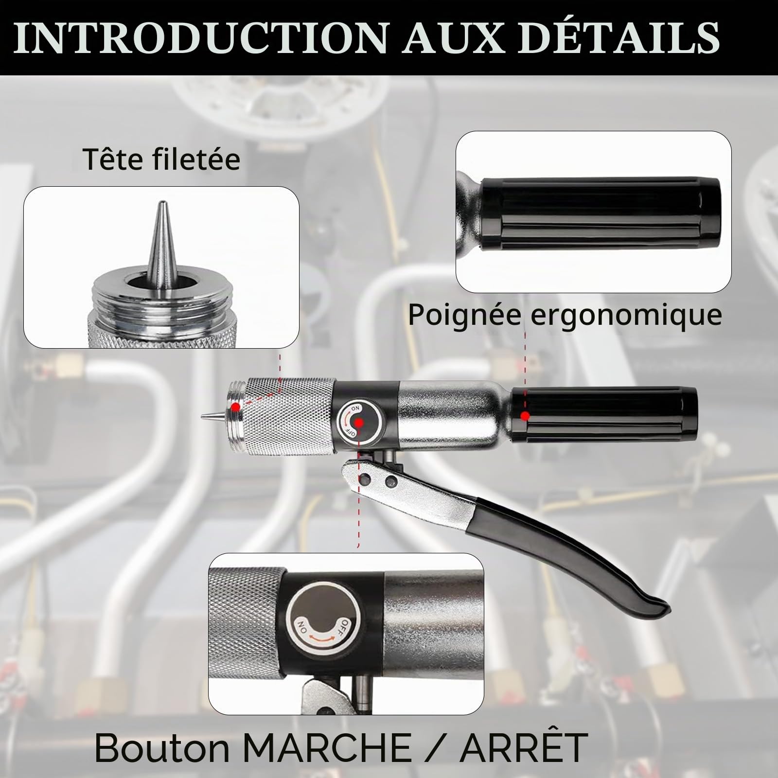Extenseur Tube Hydraulique, Kit D'outils Sertissage Tuyau Hydraulique Avec Outil D'ébavurage Coupe-Tube Et 7 Têtes D'expansion Pour Tuyaux En Cuivre 3/8 à 1-1/8'' Outils D'extension Cvc (3/8"~1-1/8")