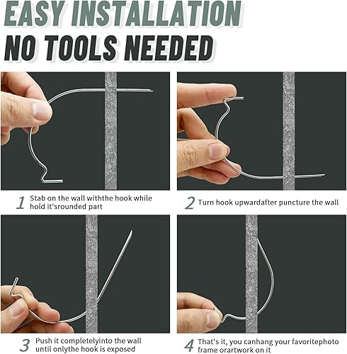 Miniatura 4 de 20 ganchos súper ganchos para fotos y paquete de oficina, ganchos para paneles de yeso para colgar fotos, ganchos de pared, colgadores de fotos, kit