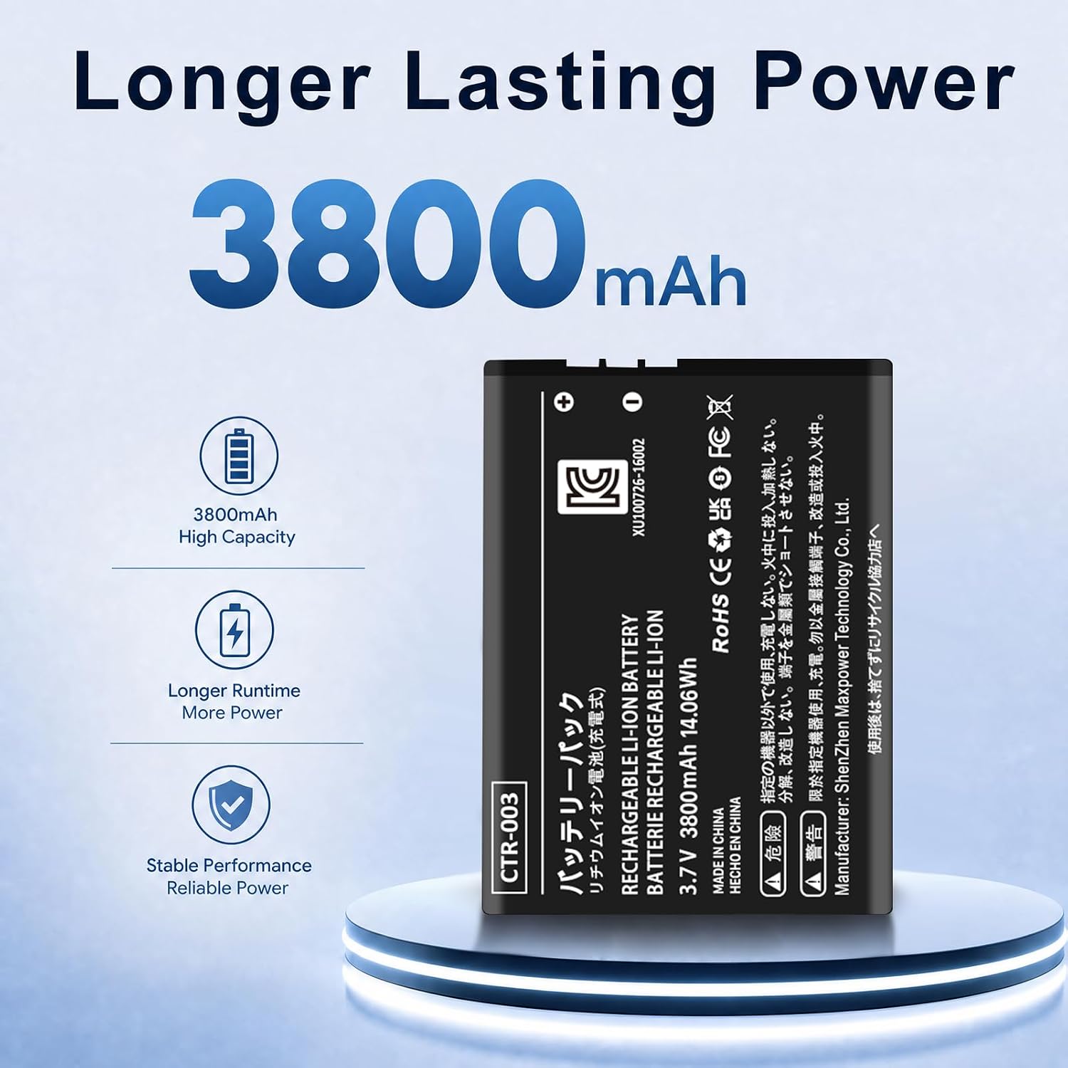CTR-003 Battery, for Nintendo 3DS 2DS Game Console, 3800mAh New Upgrade High Capacity Battery Replacement for Nintendo Old 3DS, 2DS, 2DS XL with Repair Tool Kit (Not for New 3DS, 3DS XL) 3 71P1cFHuPoL. AC SL1500