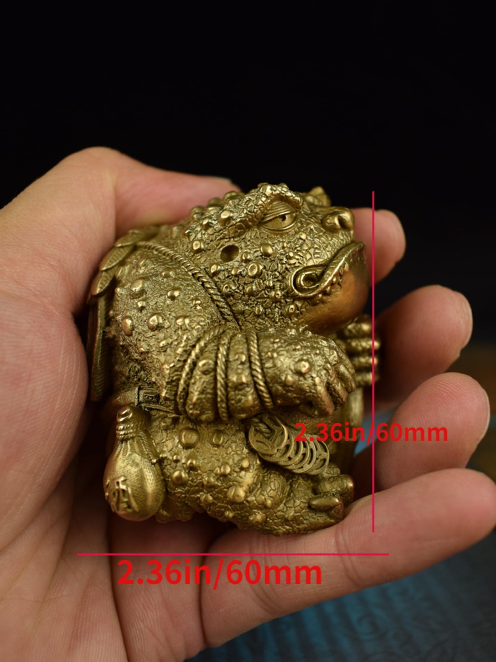 Miniaturowe Figurki Z Mosiądzu Fortune Golden Toad, Brązowe Figurki Żaby, Ozdoby Na Biurko, Akcesoria Do Piaskownicy, Stół Do Nauki, Waga Do Papieru