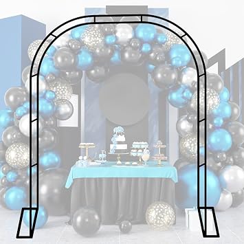 Metal Garden Arch Trellis, Garden Balloon Arbor Arch Decoration Wedding Archway for Climbing Plants Support Rose Arches for Indoor Outdoor Trellis, Black200x230x40CM/6.6x7.5x1.3ft