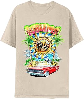 Sublime T Shirt Long Beach CA Adult Natural Short Sleeve 90s Rock Ska Band Vintage Style Graphic Tees