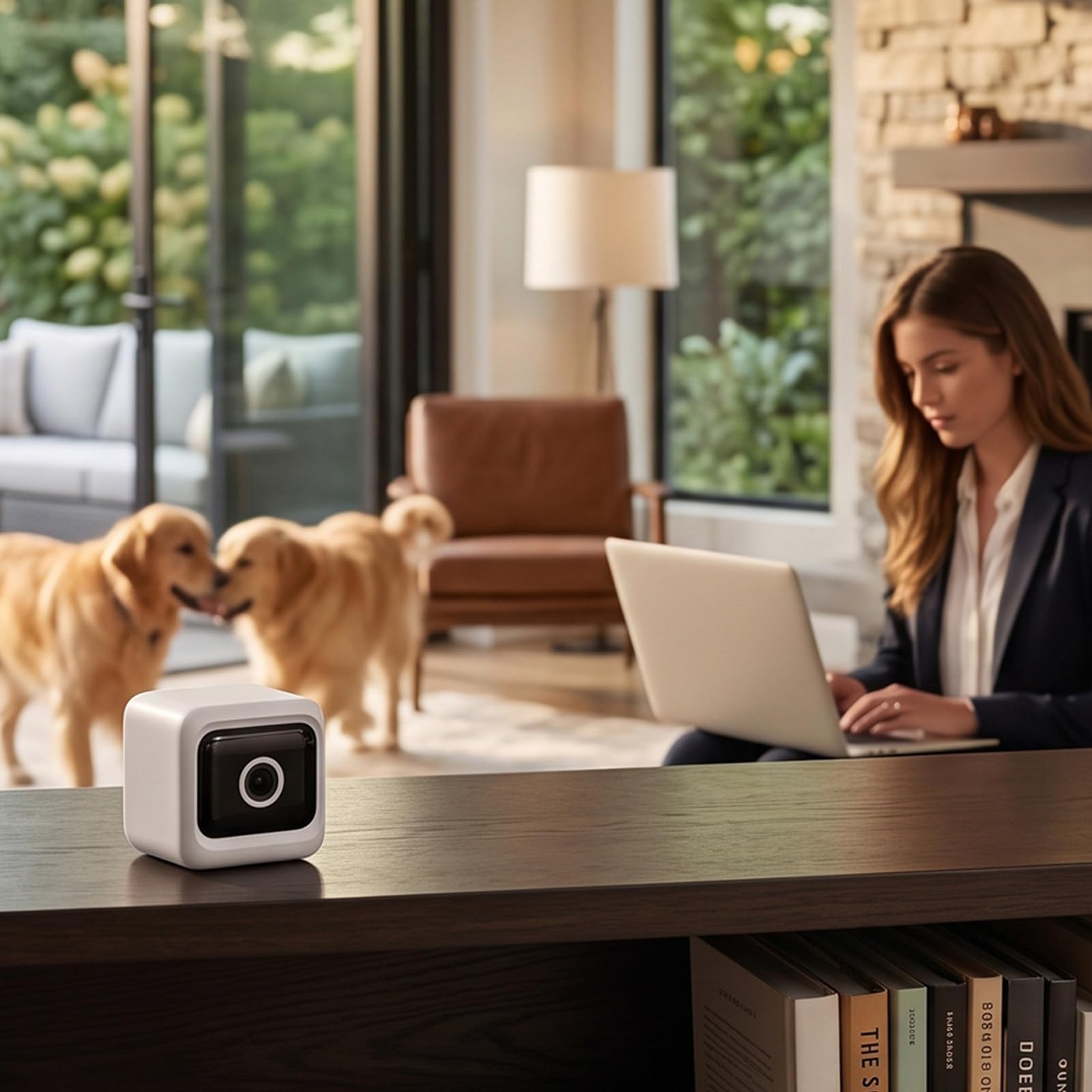 Sxhlseller Caméra de sécurité Intérieure 1080P pour la Surveillance (White)