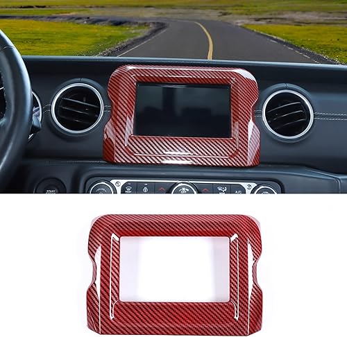 RT-TCZ Navegación GPS panel de pantalla marco cubierta decoración interior accesorios para Jeep Wrangler JL JLU y Gladiator JT 2018-2022 (fibra de