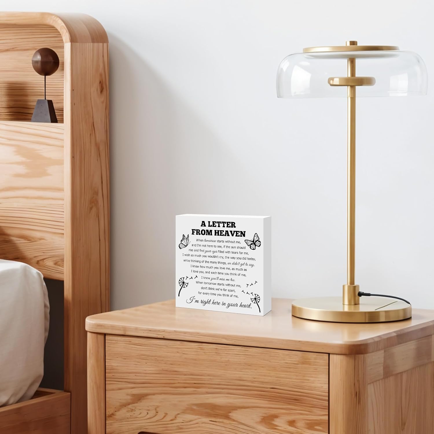 Bereavement Gift Wooden Block Sign Sympathy Memorial Gift for Loss of Mom Dad Grandma Grandpa Husband Wife Sister Brother Condolence Remembrance Table Decor Desk Decor Sign - Image 6