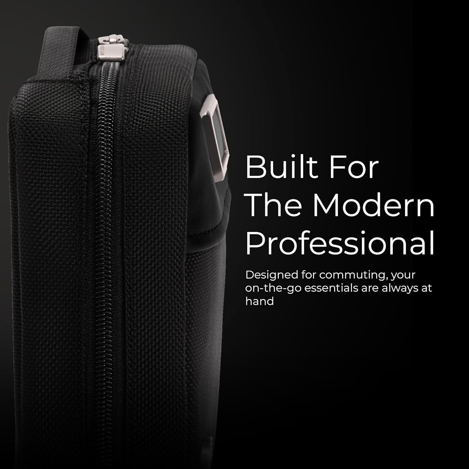 Briggs & Riley Tech Pouch Kit - Electronics Organizer Travel Case, Cable Storage Bag For Cords, Hard Drives, & Tech Accessories, Leather Touchpoints, Durable Fabric - @Work Collection, Black - Image 3