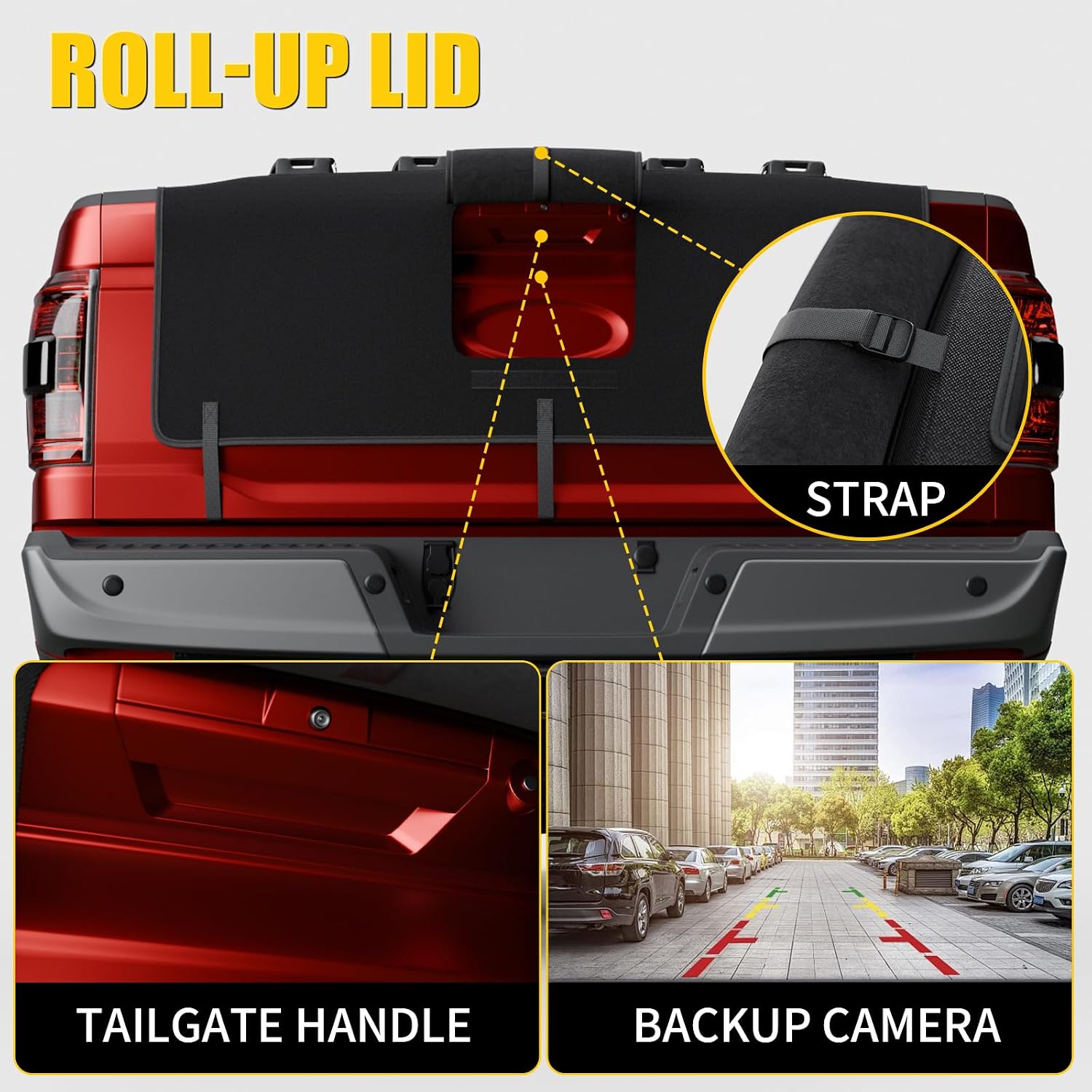 Tailgate Bike Pad Compatible with Ford F150 55'' Truck Tailgate Cover Hold Up to Five Bicycles with 2 Tool Pockets Non-Slip Waterproof Protection Transport Pad for F-150 Accessories