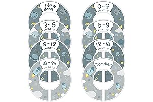 Baby Clothes Dividers Boy: Set of 8 Floral Nursery Wardrobe Hanger Dividers for Baby Boys
