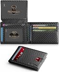 RUNBOX Portefeuille mince pour hommes 15 Fentes Ultra Grande capacité RFID Blocage du titulaire de carte de crédit bifold avec 2 ID Fenêtres minces
