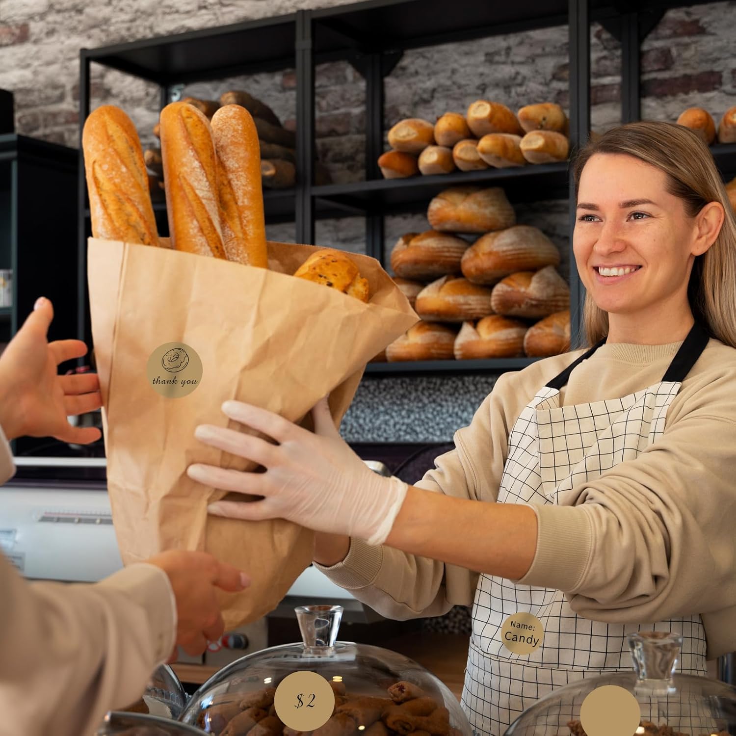 Thermal Labels,2 Inch Brown Round Thermal Printer Stickers,Self-Adhesive Round Direct Thermal Labels,Thermal Stickers for DIY Logo Design,Name Tag (500/Roll - Image 5