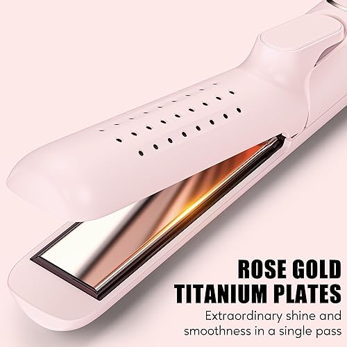 Miniatura 3 de Terviiix Airflow Styler - Plancha plana de titanio para viajes, plancha alisadora con rejillas de ventilación de enfriamiento para bloquear con